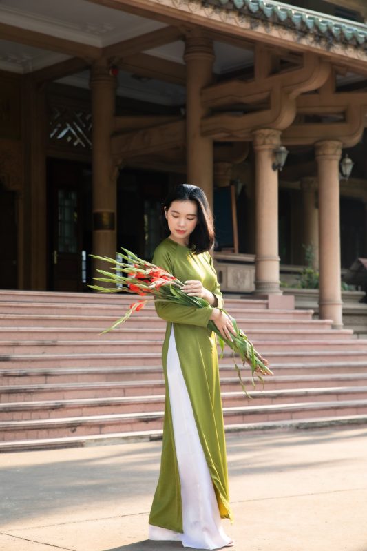 chụp ảnh Tết với áo dài
