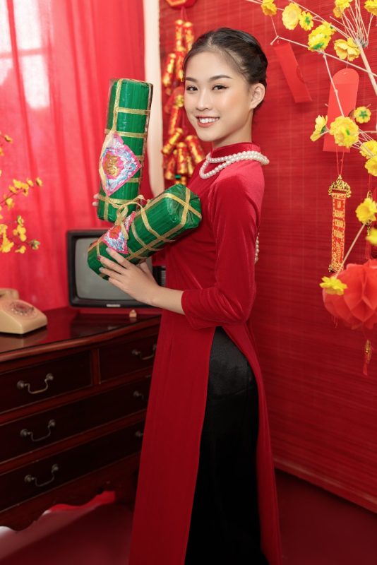 chụp ảnh Tết với áo dài