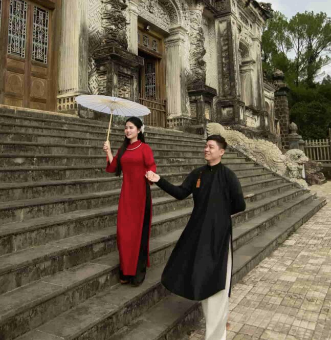 Chụp ảnh couple áo dài ở đại nội Huế cực thơ mộng